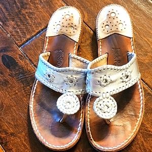 Jack Rogers Flat Sandal In Silver